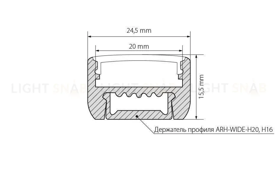 Профиль Arlight ARH-WIDE-H16-2000 ANOD 018816 018816