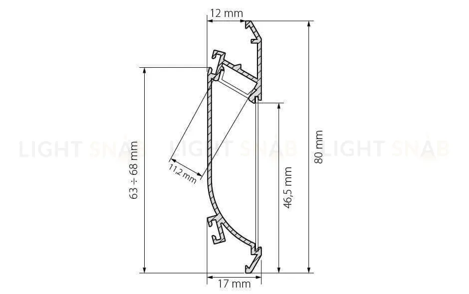 Профиль Arlight K-WALL-2000 ANOD 021716 021716