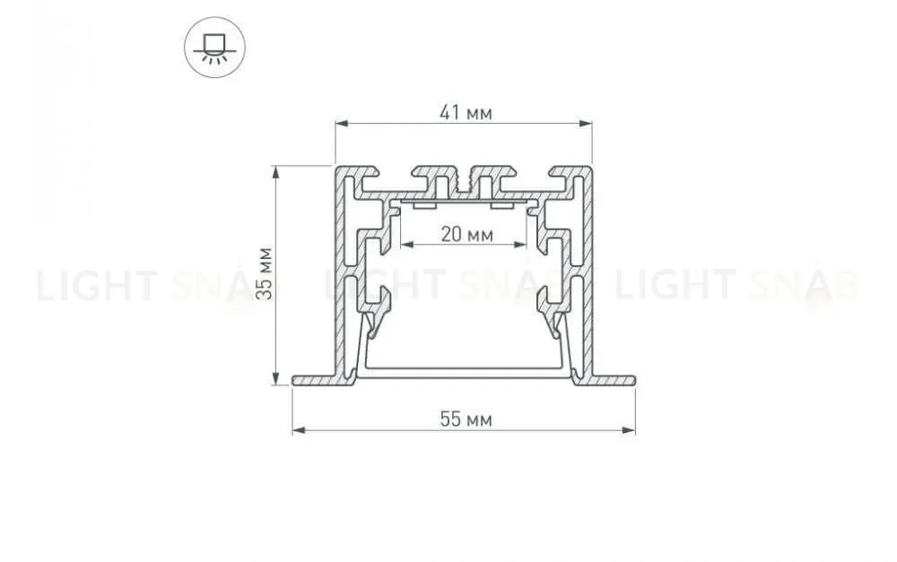 Профиль с экраном Arlight S2-LINIA55-F-2500 ANOD+OPAL 021176 021176