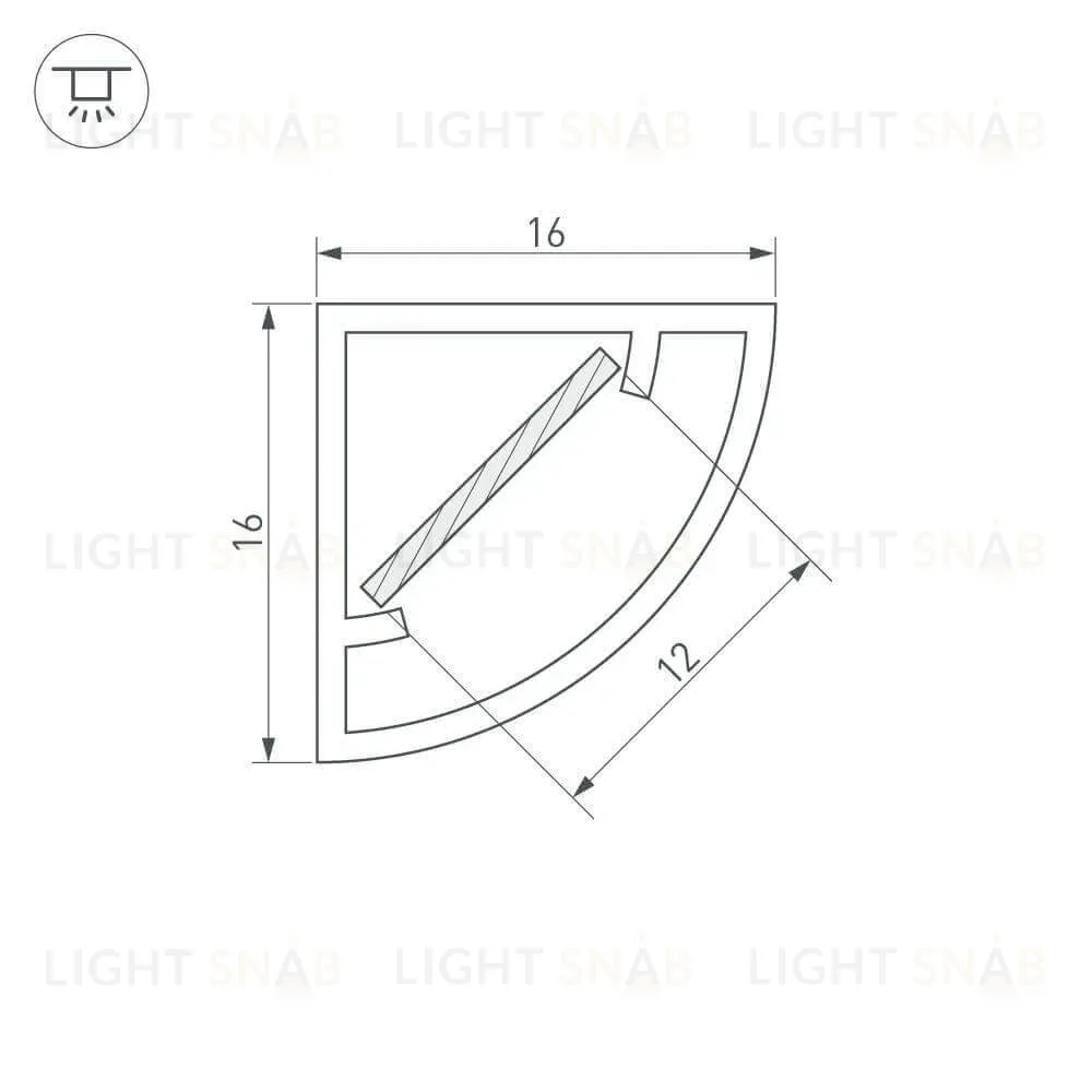Профиль Arlight WPH-KANT-H16-2000 OPAL 023166 023166