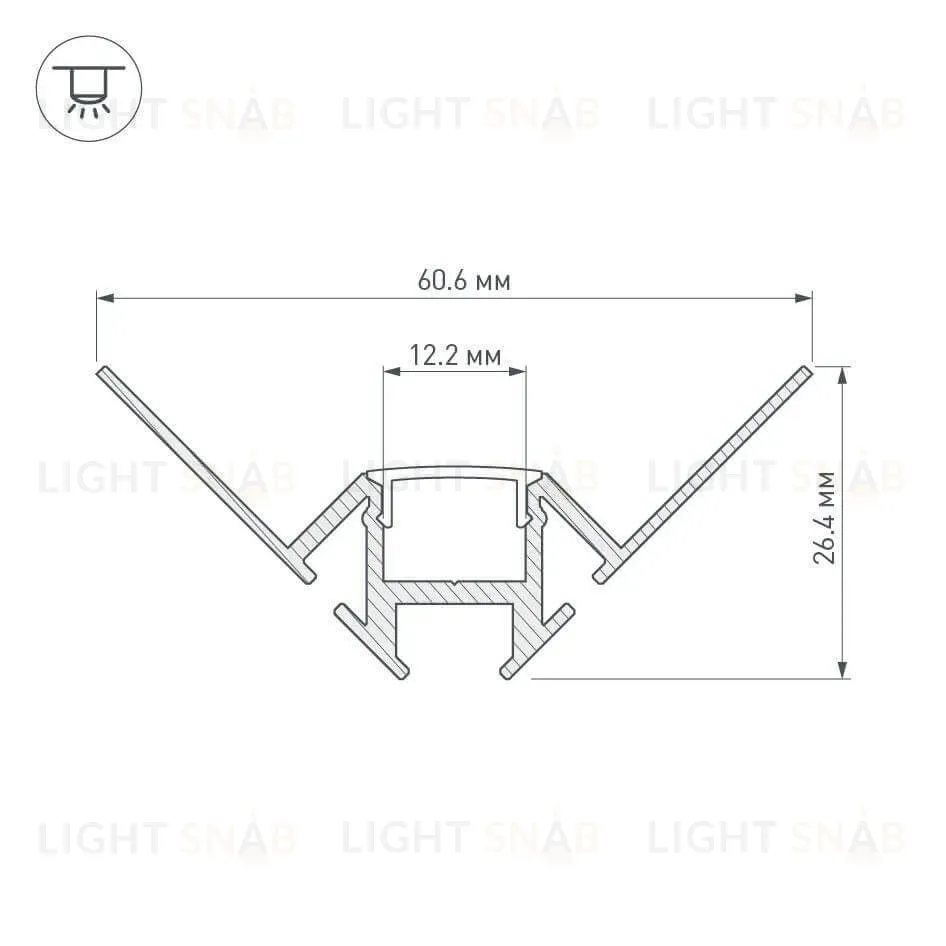 Профиль Arlight ARH-DECORE-S12-INT-2000 ANOD внутренний 023868 023868