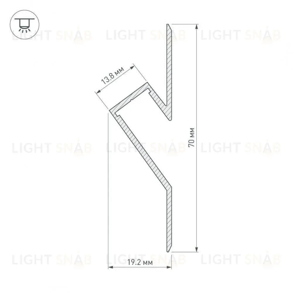 Профиль Arlight ARH-DECORE-S12-CAVE-F-2000 ANOD 023902 023902
