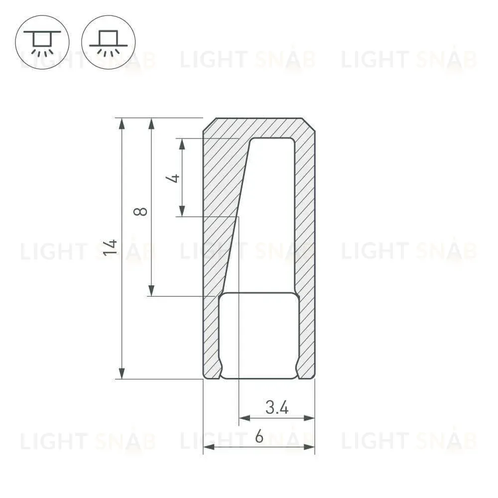 Профиль с экраном Arlight ALU-NANO-6-2000 ANOD+SILICONE 021940 021940