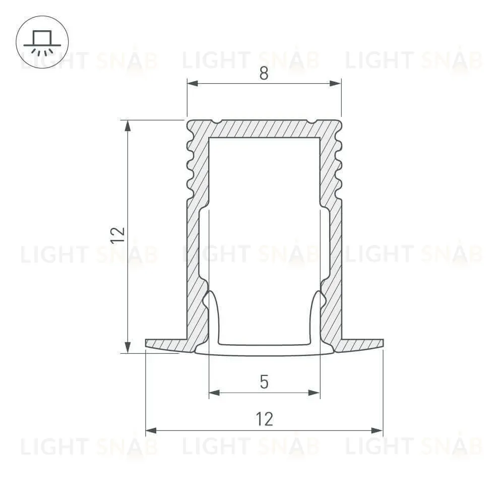 Профиль Arlight SL-MINI-8-H12-F12-2000 ANOD 023715 023715