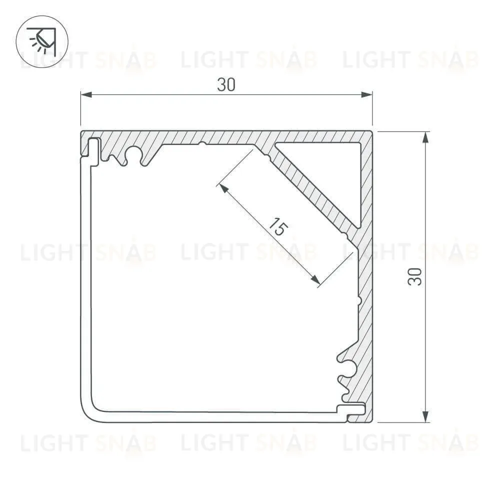 Профиль Arlight SL-KANT-H30-2000 ANOD 019333 019333