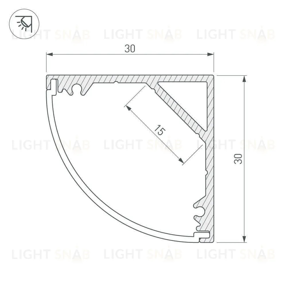 Профиль Arlight SL-KANT-H30-2000 ANOD 019333 019333