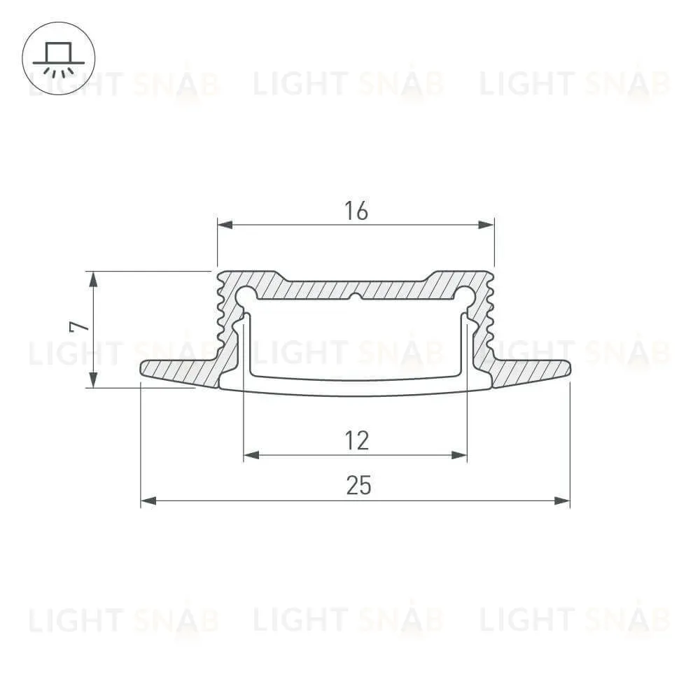 Профиль Arlight SL-SLIM-H7-F25-2000 ANOD 023717 023717