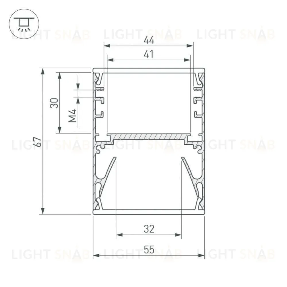 Профиль с экраном Arlight ALU-LINE-DUO-2000 ANOD+OPAL 024188 024188