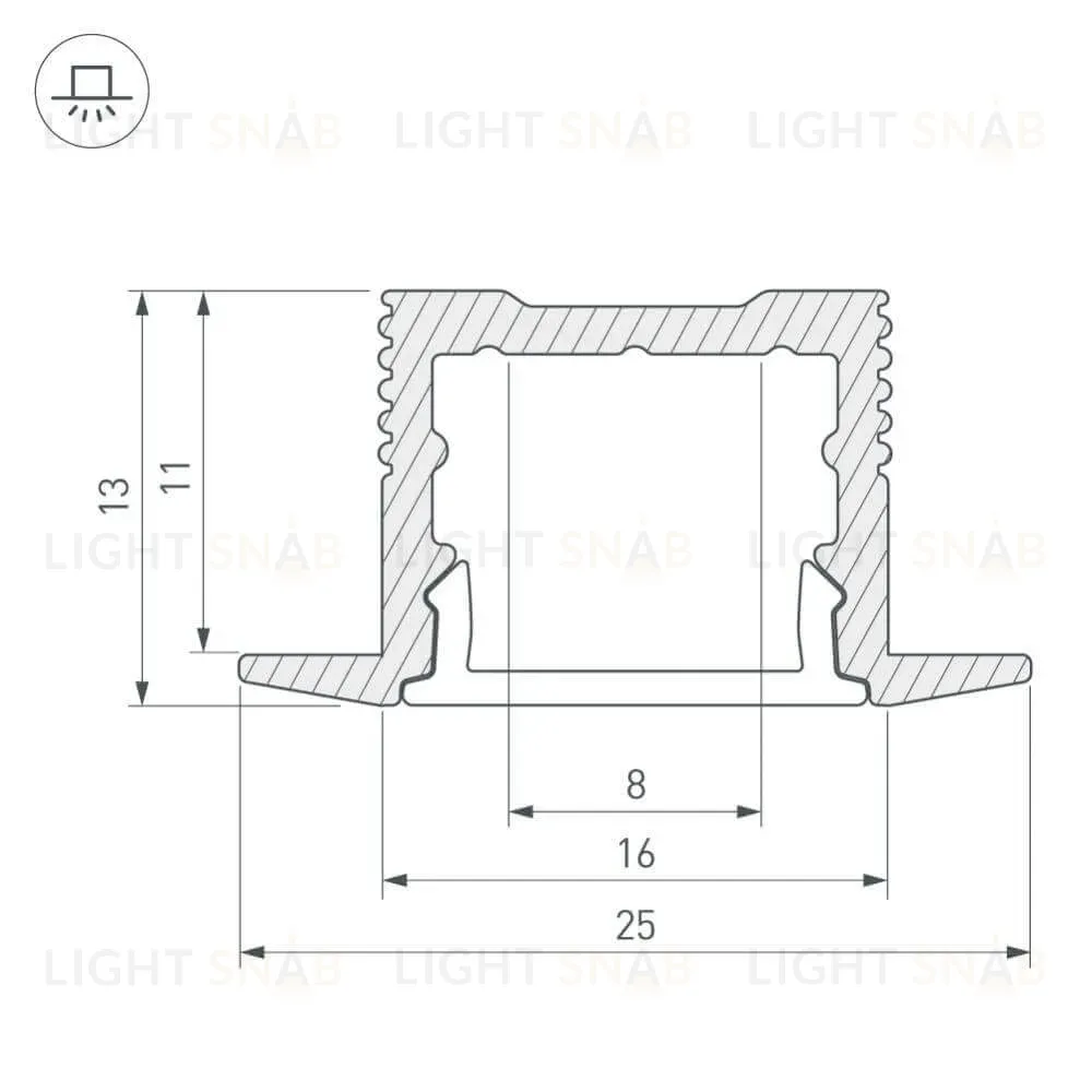 Профиль Arlight SL-SLIM-H13M-F25-2000 ANOD 023719 023719