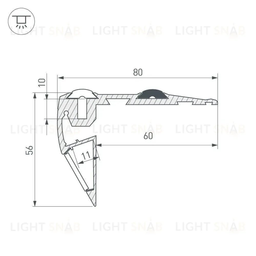 Профиль Arlight STEP-FRONT-2000 ANOD 023866 023866