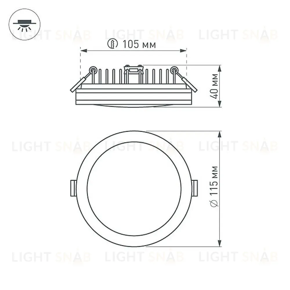 Влагозащищенный светильник Arlight LTD-115SOL-15W Day White 020709 020709
