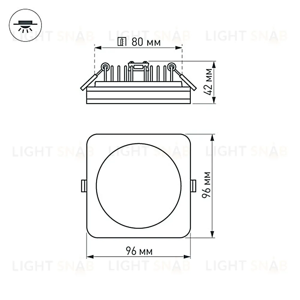 Встраиваемый светильник Arlight LTD-96x96SOL-10W Day White 4000K 017634 017634