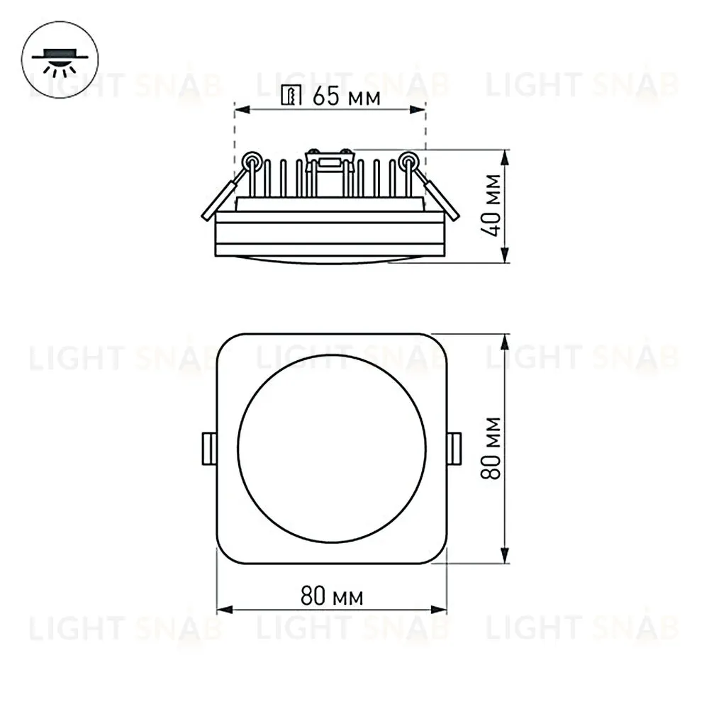 Встраиваемый светильник Arlight LTD-80x80SOL-5W Day White 4000K 017633 017633