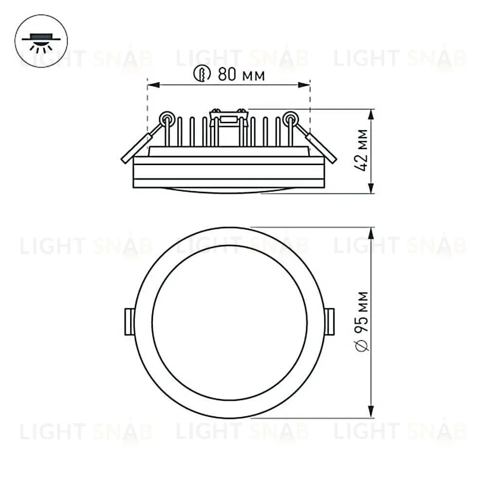 Встраиваемый светильник Arlight LTD-95SOL-10W Day White 017990 017990
