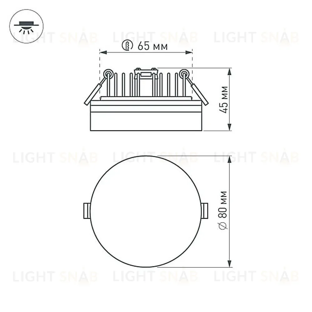 Встраиваемый светильник Arlight LTD-80R-Opal-Roll 5W Day White 020808 020808