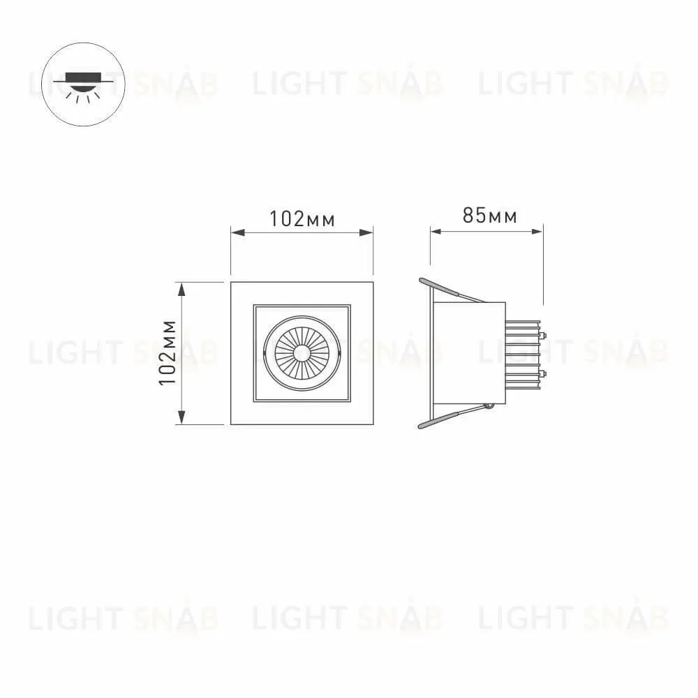 Встраиваемый светильник Arlight CL-KARDAN-S102x102-9W Warm 024137 024137