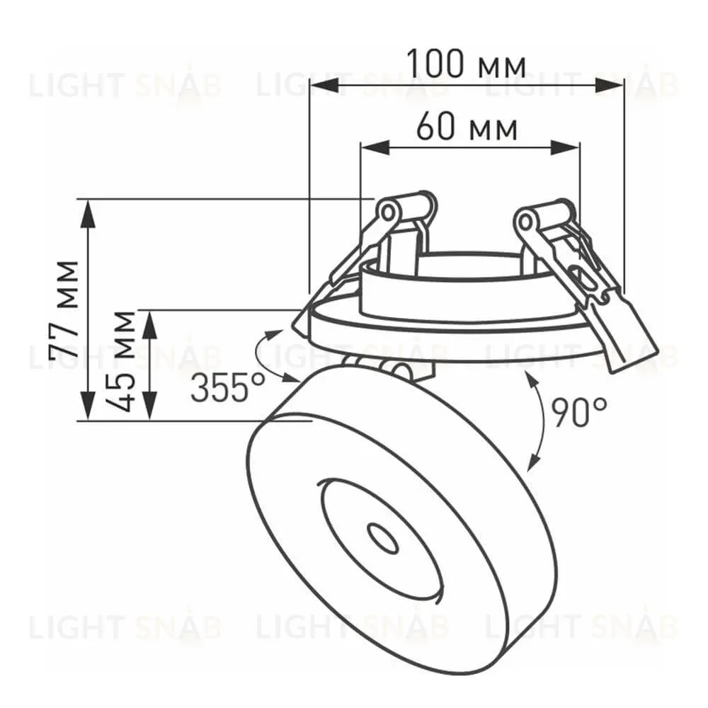 Встраиваемый светильник Arlight LGD-MONA-BUILT-R100-12W Day4000 025449 025449