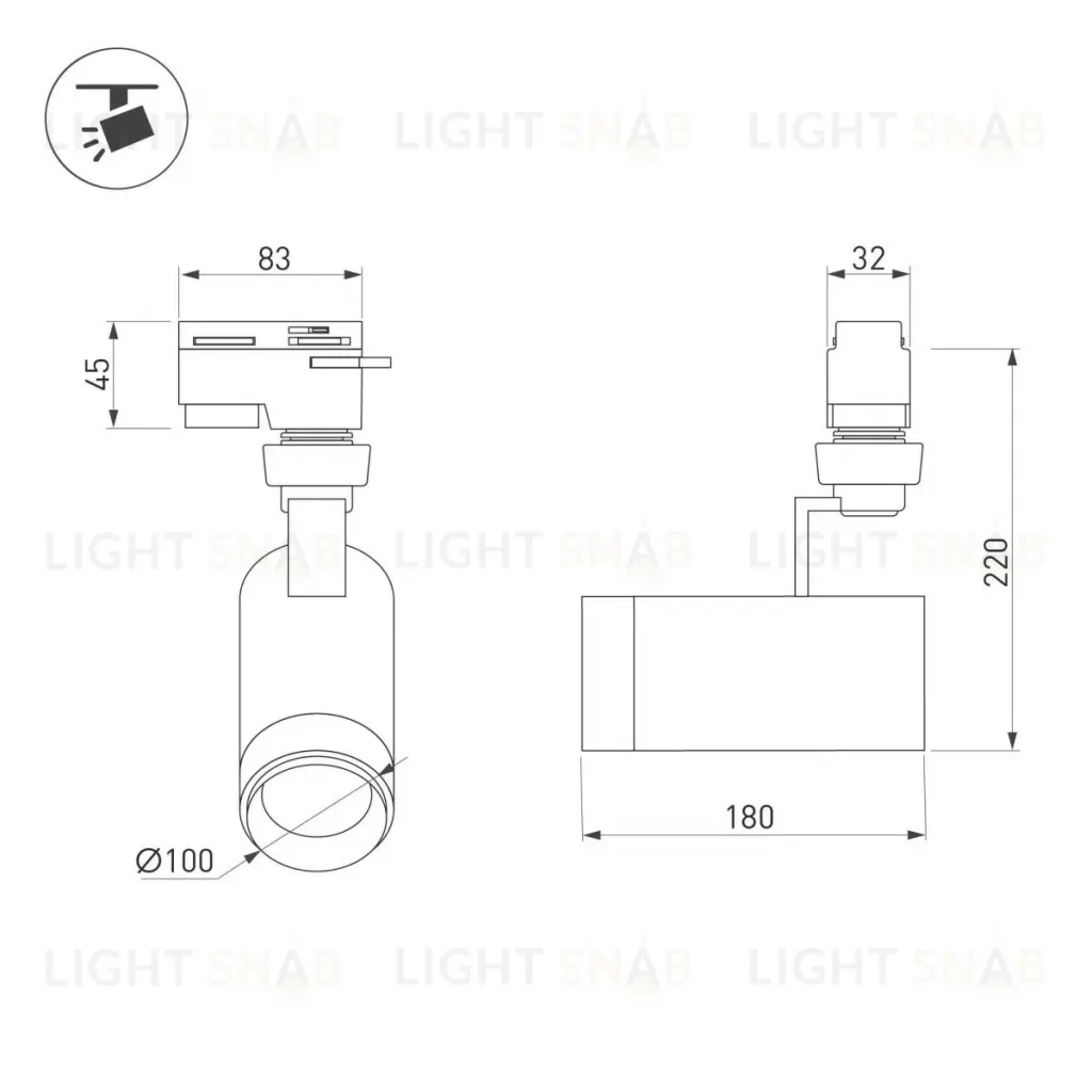 Трековый светильник Arlight LGD-ZEUS-4TR-R100-30W Day 024609 024609