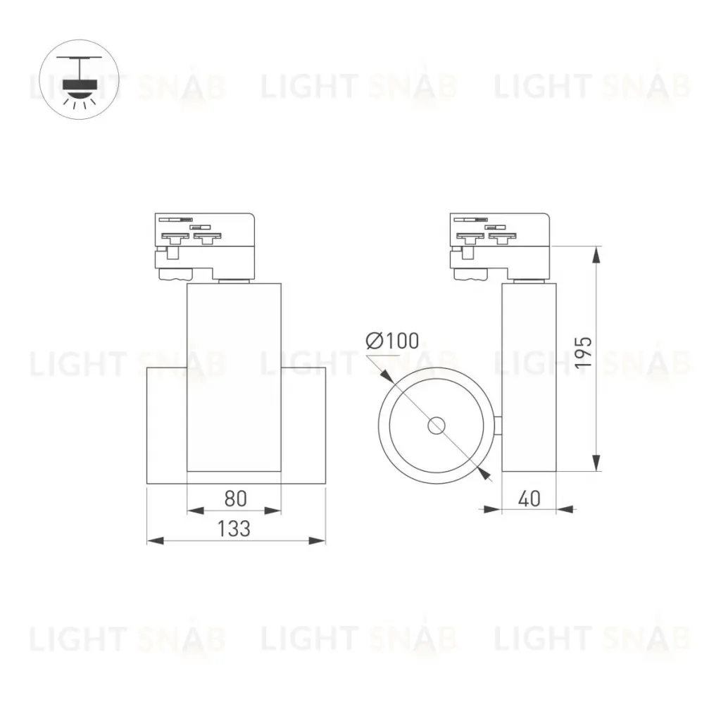 Трековый светильник Arlight LGD-ARES-4TR-R100-40W Warm3000 026375 026375