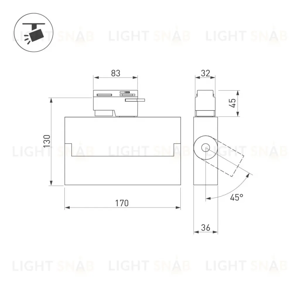Трековый светильник Arlight LGD-LOFT-TRACK-4TR-S170-20W Day4000 026232 026232