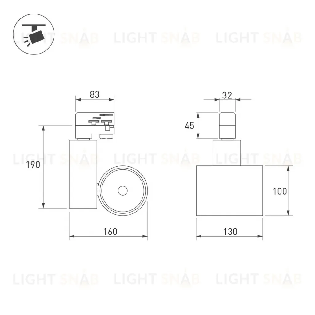 Трековый светильник Arlight LGD-SHOP-4TR-R100-40W Day4000 026282 026282