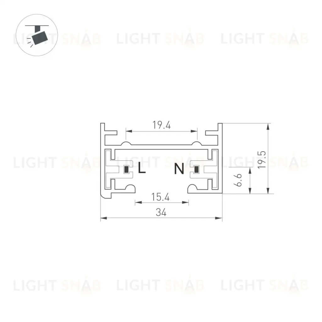 Шинопровод Arlight LGD-2TR-TRACK-2000-WH-M 022773 022773