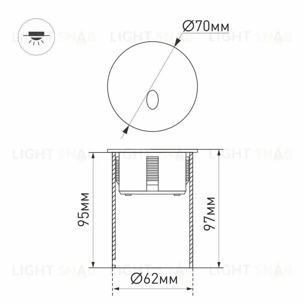 Светильник для ступеней Arlight LT-GAP-R70-3W Warm3000 025737 025737