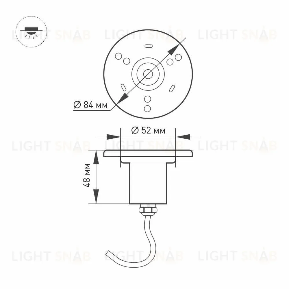 Светильник для фонтанов Arlight KT-AQUA-R85-7W Warm3000 024938 024938