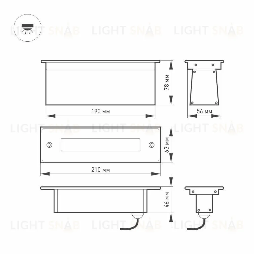 Тротуарный светильник Arlight LTD-LINE-TILT-S210-8W Warm3000 024944 024944