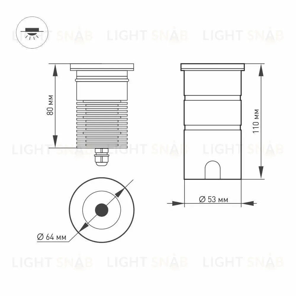 Тротуарный светильник Arlight LTD-GROUND-R65-6W Warm3000 026449 026449