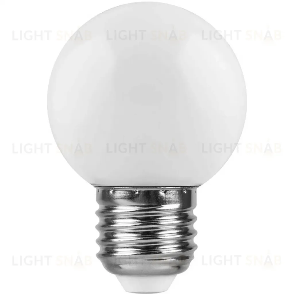 Лампа светодиодная Feron Е27 1W 6400K Шар Матовая LB-37 25115 25115