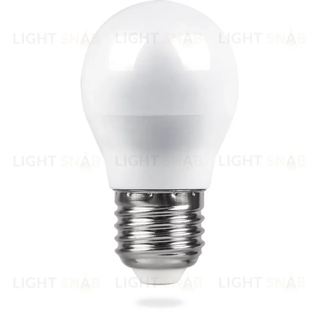 Лампа светодиодная Feron E27 5W 2700K Шар Матовая LB-38 25404 25404