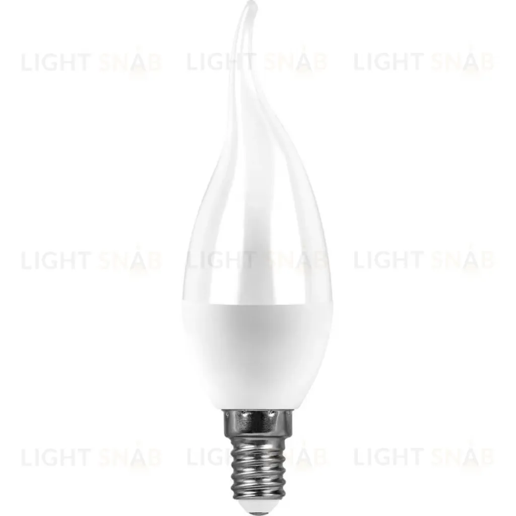 Лампа светодиодная Feron E14 7W 2700K Свеча Матовая LB-97 25475 25475