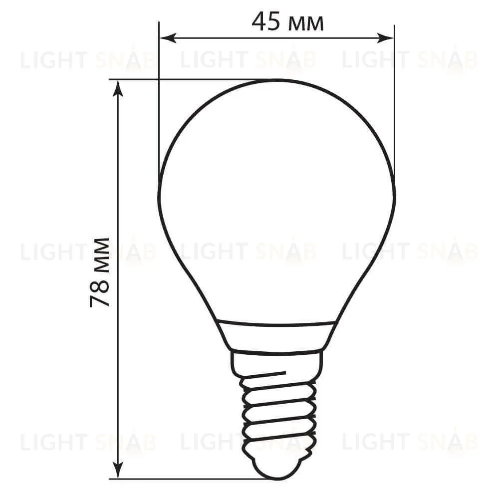 Лампа светодиодная филаментная Feron E14 5W 2700K Шар Прозрачная LB-61 25578 25578
