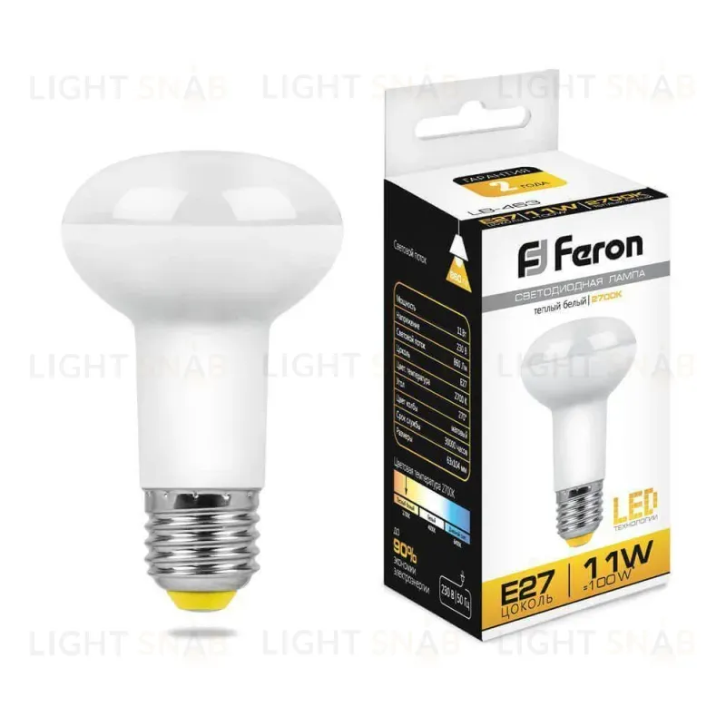 Лампа светодиодная Feron E27 11W 2700K Груша Матовая LB-463 25510 25510