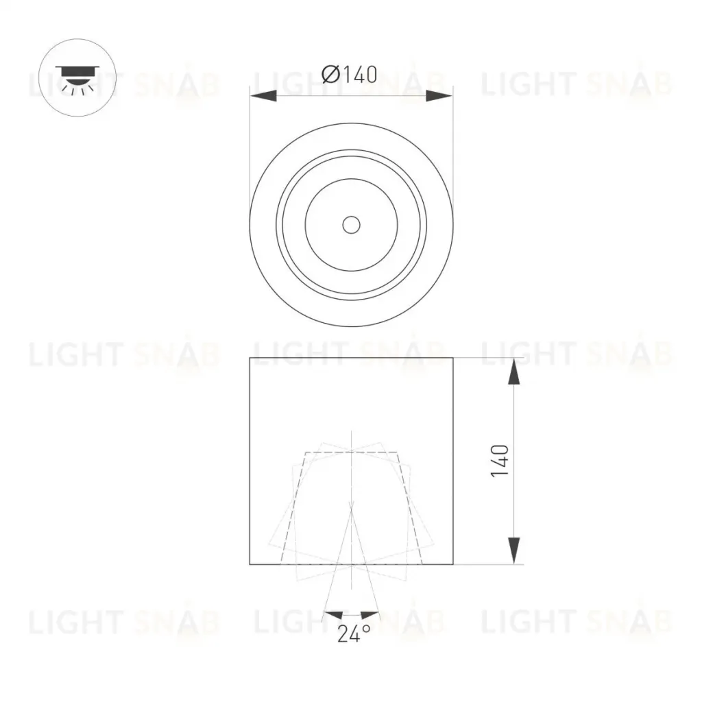Накладной светильник Arlight SP-FOCUS-R140-30W Warm White 021066 021066
