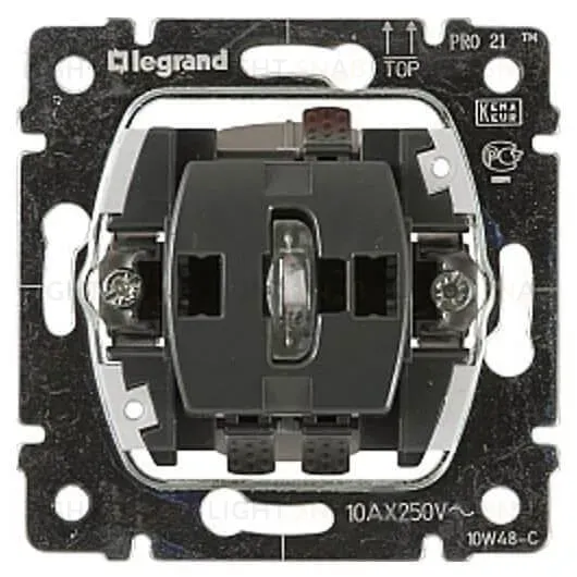 Выключатель одноклавишный 2-полюсный Legrand Galea Life 10A 250V с подсветкой 775822 775822