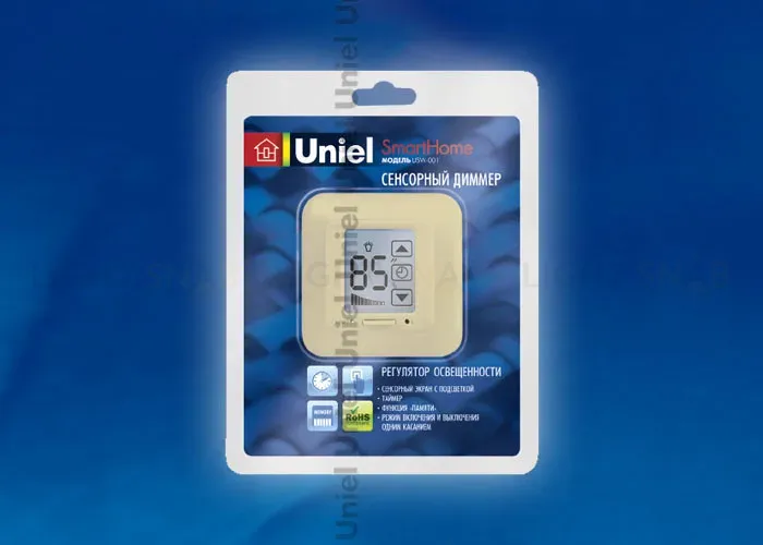 Диммер (04029) Uniel USW-001-LCD-DM-40/500W-TM-M-BG USW-001-LCD-DM-40/500W-TM-M-BG Блистер