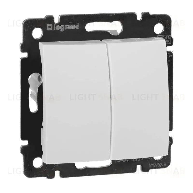 Переключатель двухклавишный на 2 направления Legrand Valena 10A 250V белый 774408 774408