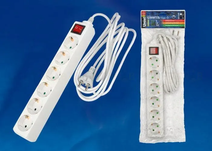 Удлинитель (02939) Uniel 6гн х 3м с/з Standard S-GCD6-3B S-GCD6-3B