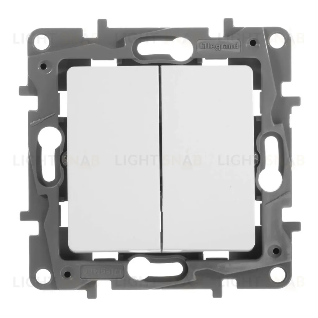 Переключатель двухклавишный Legrand Etika 10A 250V антрацит 672612 672612