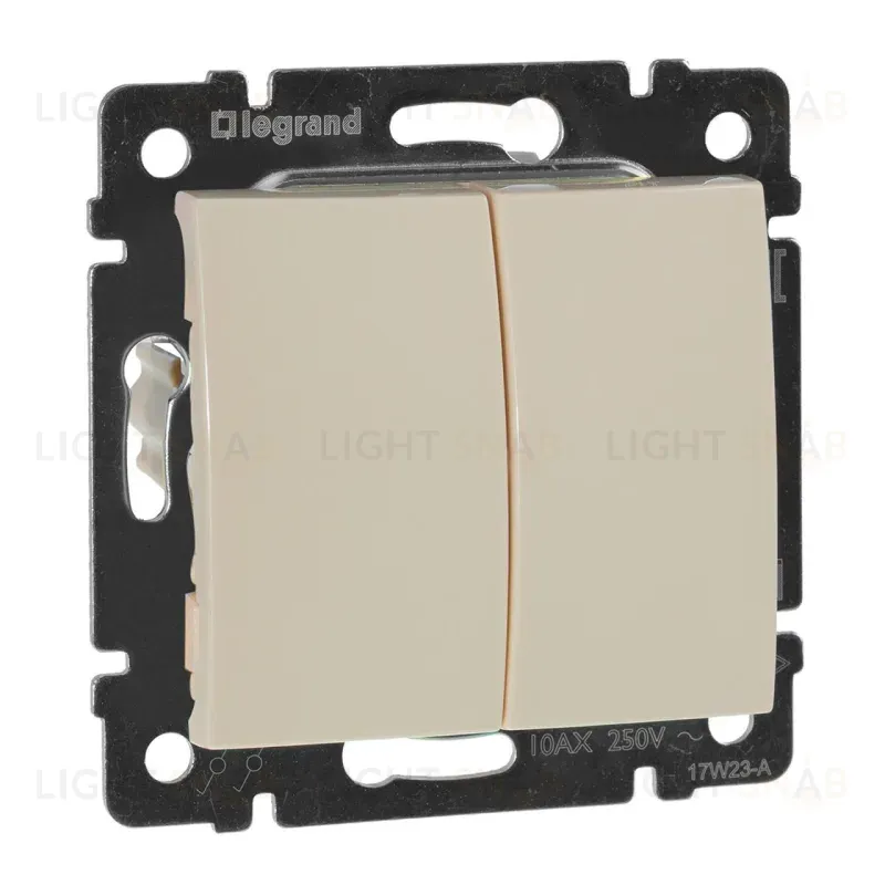 Выключатель двухклавишный Legrand Valena 10A 250V cлоновая кость 774305 774305