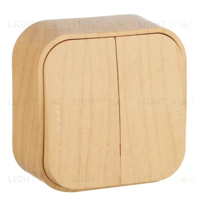 Выключатель двухклавишный Legrand Quteo 10A 250V дерево 782262 782262