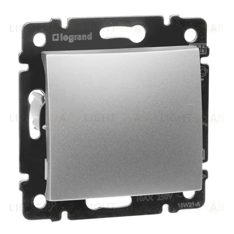 Переключатель одноклавишный проходной Legrand Valena 10A 250V алюминий 770106 770106