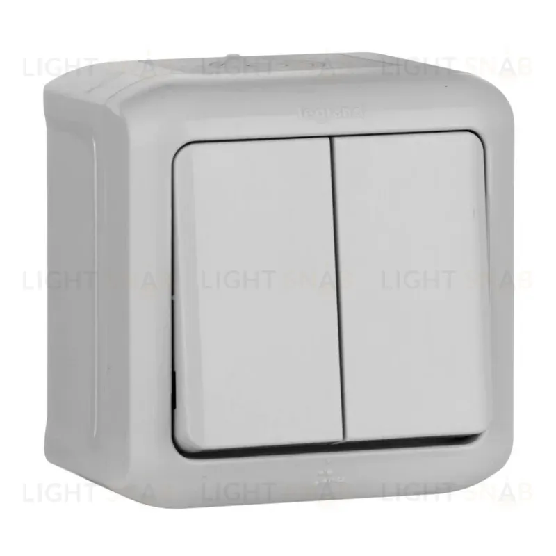 Переключатель одноклавишный на 2 направления Legrand Quteo 10A 250V IP44 серый 782331 782331