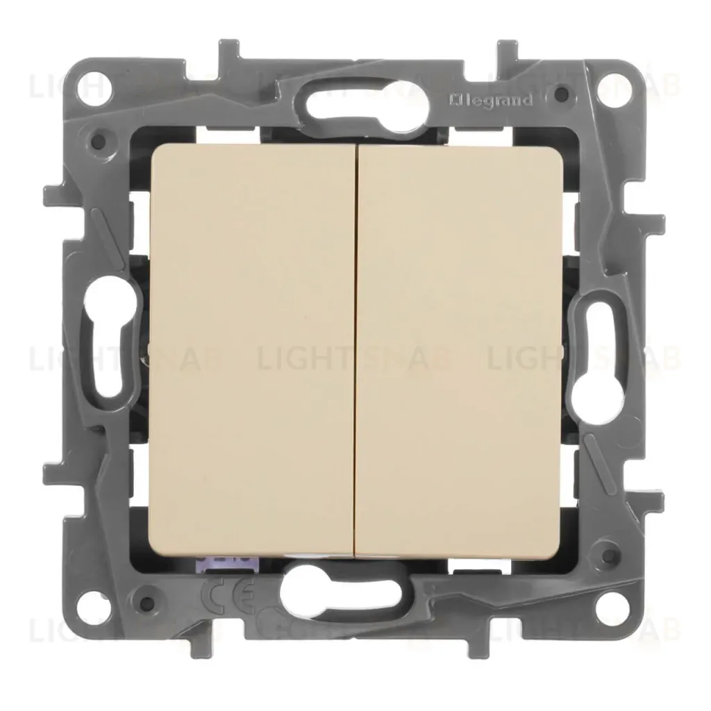 Переключатель двухклавишный Legrand Etika 10A 250V белый 672212 672212