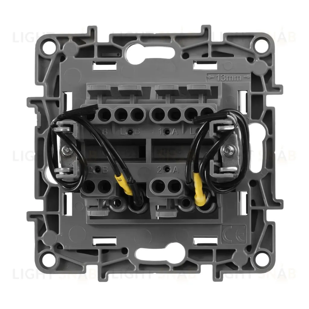 Переключатель двухклавишный Legrand Etika 10A 250V слоновая кость 672312 672312