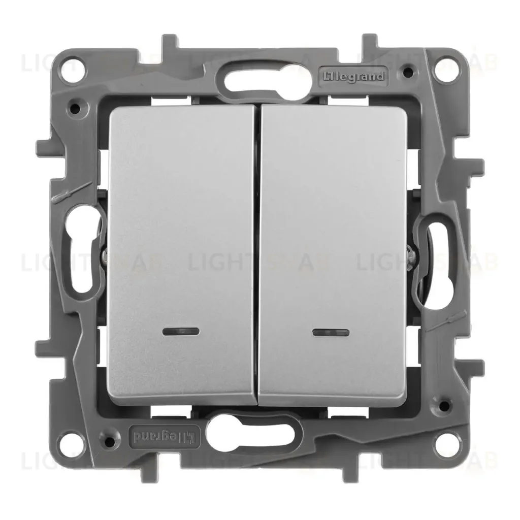 Переключатель двухклавишный Legrand Etika 10A 250V слоновая кость 672312 672312