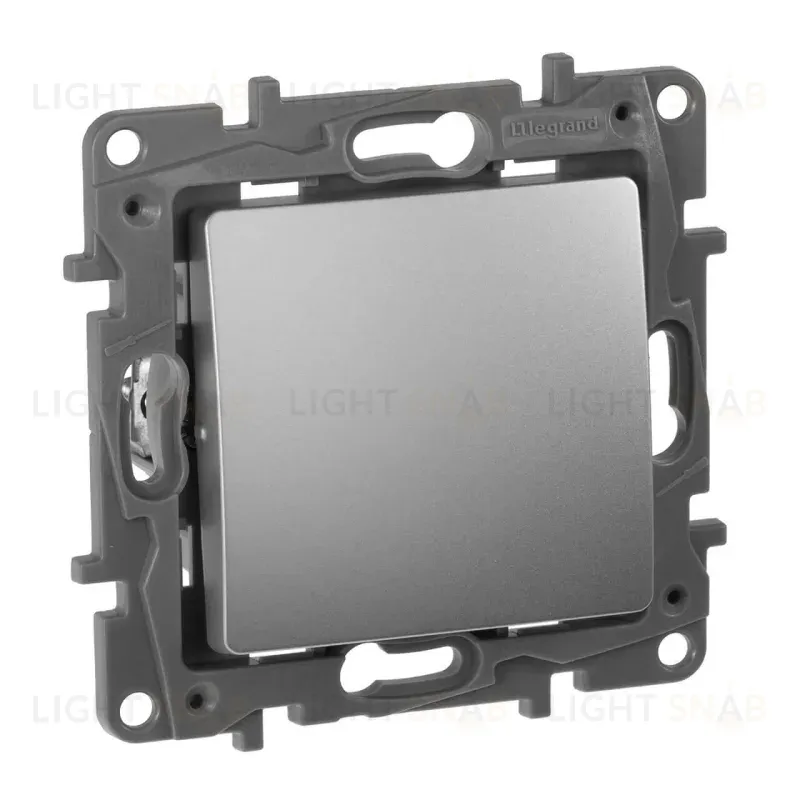 Переключатель одноклавишный промежуточный Legrand Etika 10A 250V алюминий 672409 672409