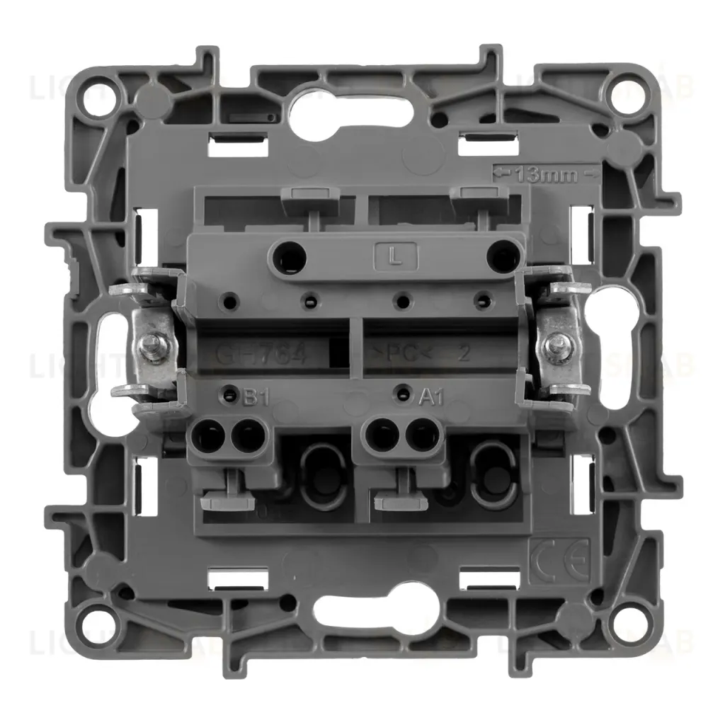 Выключатель двухклавишный Legrand Etika 10A 250V алюминий 672402 672402